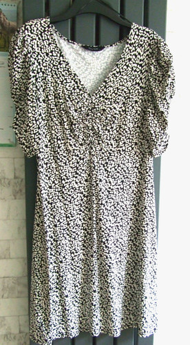 Black white print dress - &,