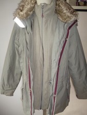 Kyra K Khaki 2 in one Coat Jacket Faux fur trim Equestrian Outdoor pursuits