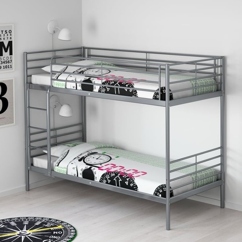 Metal single bunk bed - bed,