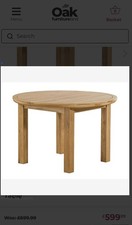 KNIGHTSBRIDGE NATURAL SOLID OAK 4FT ROUND EXTENDING DINING TABLE - Rrp:699