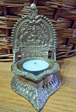 Vintage Hindu Brass Oil Lamp /