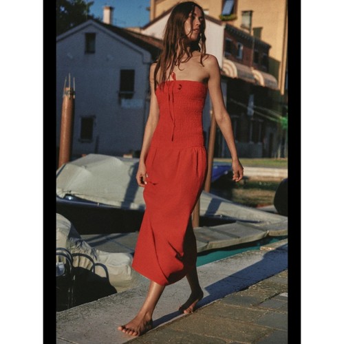 Nwt zara strapless red - strapless,