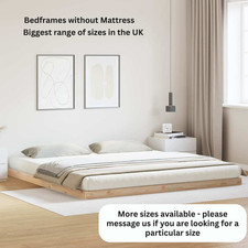 Single, Double, King, Super King Floor Bed Frame Japenese Futon Solid Pinewood