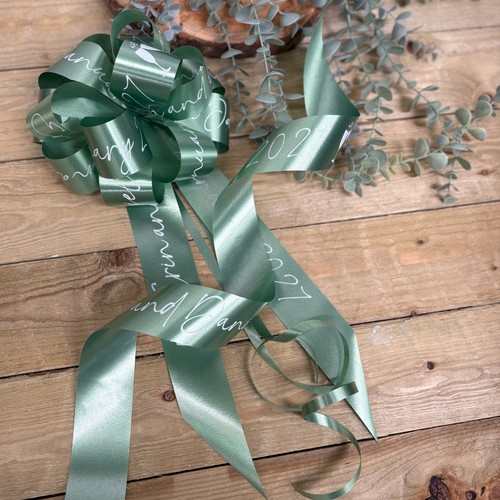 Sage green car ribbon - green,
