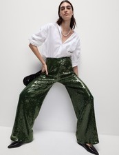 Marks & Spencer Womens Green Cropped Women Trousers - M&S