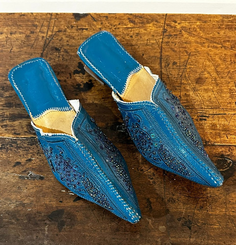 Moroccan leather babouche - moroccan,
