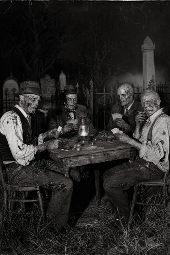 Vintage zombie poker game - zombie,