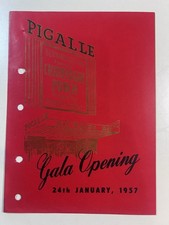 Pigalle Club London programme – Gala Opening “Champagne Punch”, 24 Jan 1957 Rare