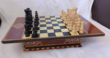 Chess Set Marquetry Wooden Unique Chess Board box Luxury complete wooden set