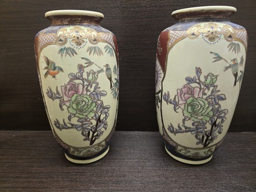 Satsuma pottery large vases - 2x,