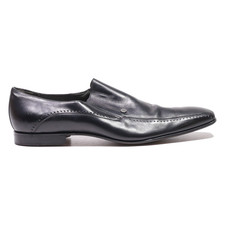 MORESCHI Loafer Shoes Black Leather Mens UK 9.5