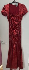 Goddiva Red Sequin Cap Sleeve