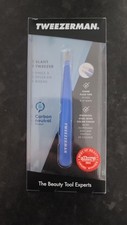 Tweezerman Slant Eyebrow Tweezers Stainless Steel Hair Pluckers Lapis Blue