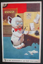 1942 G E STUDDY Comic BONZO DOG POST OFFICE STAMPS FOUNTAIN PEN NOT WRITING