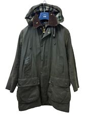 Mens Vintage Barbour Border C34 /86CM  Waxed Long Jacket Green Rain Relaxed 80’s