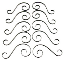 10 of Wrought weldable iron scrolls for gates,railing .Unpainted 