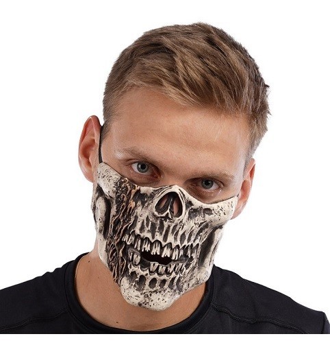 Skull half face - half, skeleton