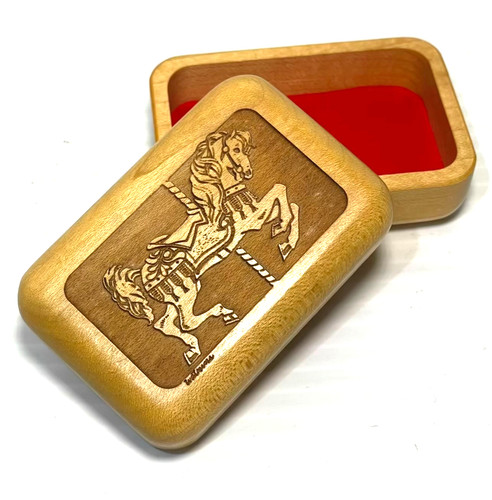 Wooden carousel horse trinket - wooden,