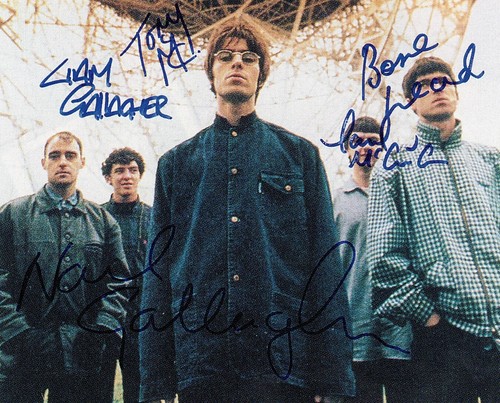 Oasis signed photograph - oasis, x5