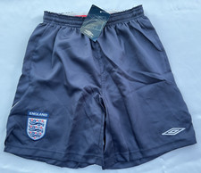Vintage England Football Shorts Umbro Blue Boys XL XLB BNWT