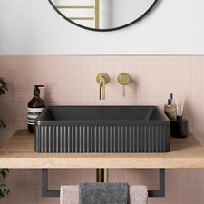Fluted Countertop Basin Matt