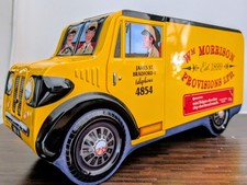 Advertisment Tin,  Morrisons Delivery Van Biscuit Tin, Empty, In Vivid Yellow