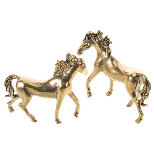 Golden brass horse - brass, statue