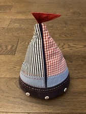 Laura Ashley Boat / Nautical Cotton Red / Blue Mix Decorative 'Ahoy' Door Stop