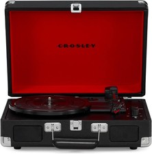 Crosley Cruiser Plus Portable Turntable - Bluetooth Record Player, Black 