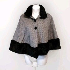 Muffeze Faux Fur Trim Cape