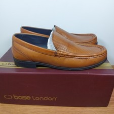 Base London Corin Shoes Washed Tan Leather Loafers Slip-On Size UK 7 Used 