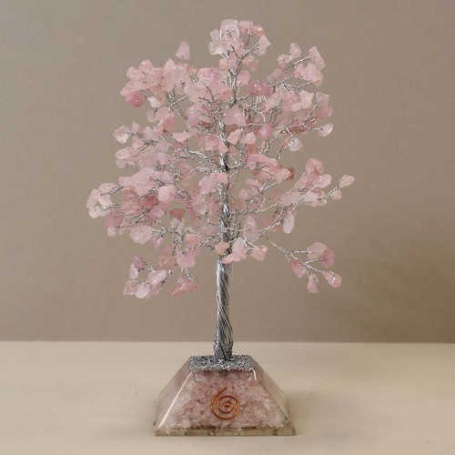Rose quartz gemstone tree with - tree,