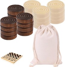 24Pcs Wooden Draughts Checker