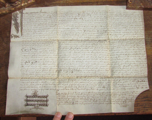 1645 vellum indenture - 1645,