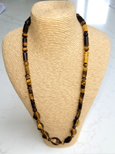 Long Brown glass bead necklace