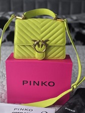 PINKO LOVE Bag,chevron Lime Colour Tote/ Shoulder/crossbody