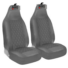FOR VW TRANSPORTER T4 - LUXURY GREY QUILTED DIAMOND LEATHER VAN SEAT COVERS