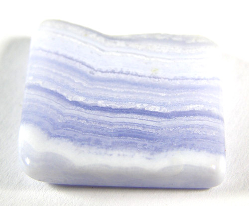 Blue lace agate tumbled slice - agate,