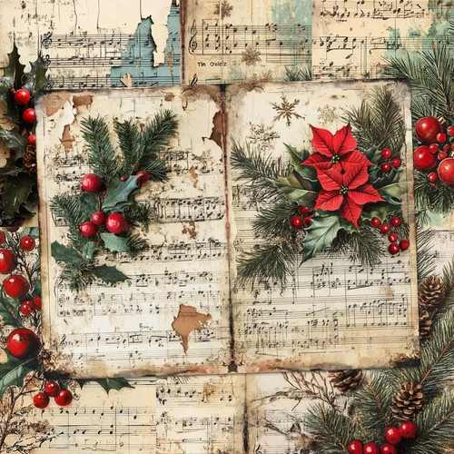 Vintage christmas sheet music - vintage,