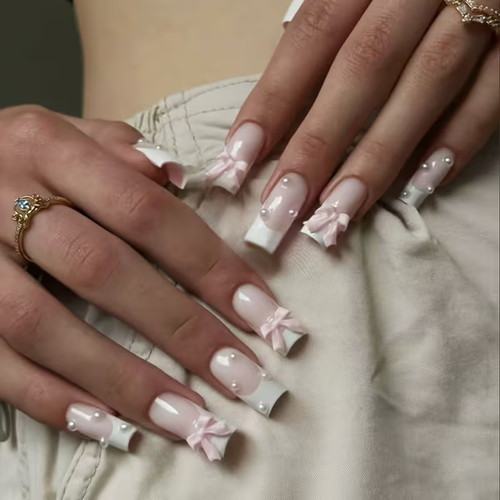 24pcs press white french - 24pcs,
