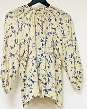 Tucker 100% silk blouse size M - L lovely city cars buildings print