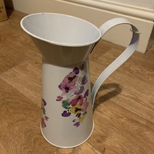 Painted tin jug - tin,