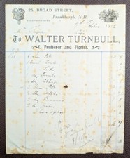 1912 Walter Turnbull, Fruiterer & Florist, Fraserburgh Invoice