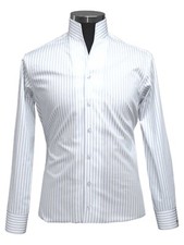 White Stripes Dress Shirt Mens
