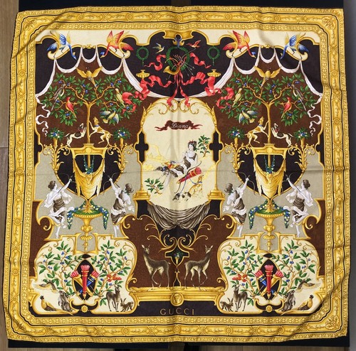 Vintage gucci silk scarf - scarf, 86cm