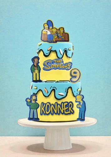 Personalised simpsons cake - personalised,