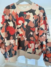 TED BAKER Kcylie floral-print flocked Multi cotton-jersey sweatshirt Size 4/14