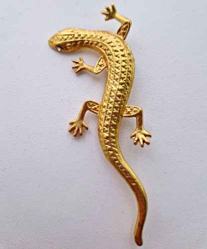 Gold tone lizard - gold,
