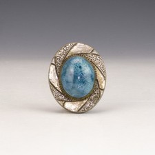 Antique Ruskin Style Cabochon Brooch