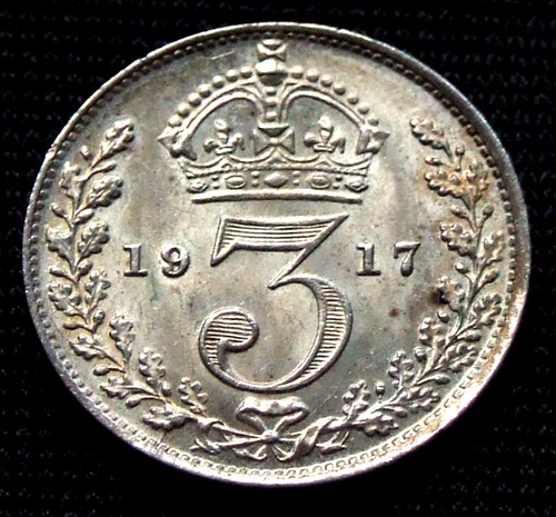1917 silver threepence - 1917,
